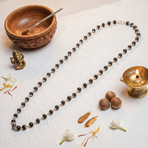 Silver Karungali Mala – Protection from Negativity (Certified & Energised)