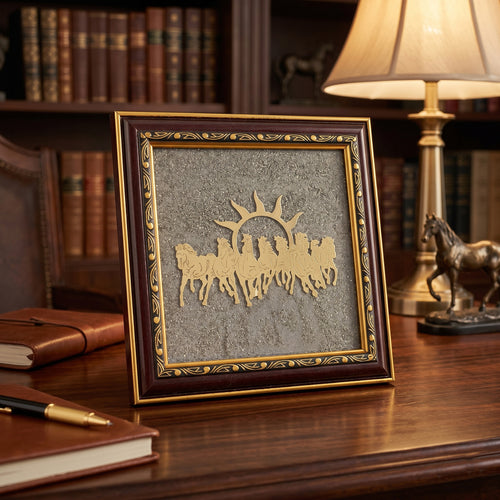 Maha Lakshmi Siddh 7 Horses Pyrite Frame – Wealth & Prosperity (Certified & Energised)