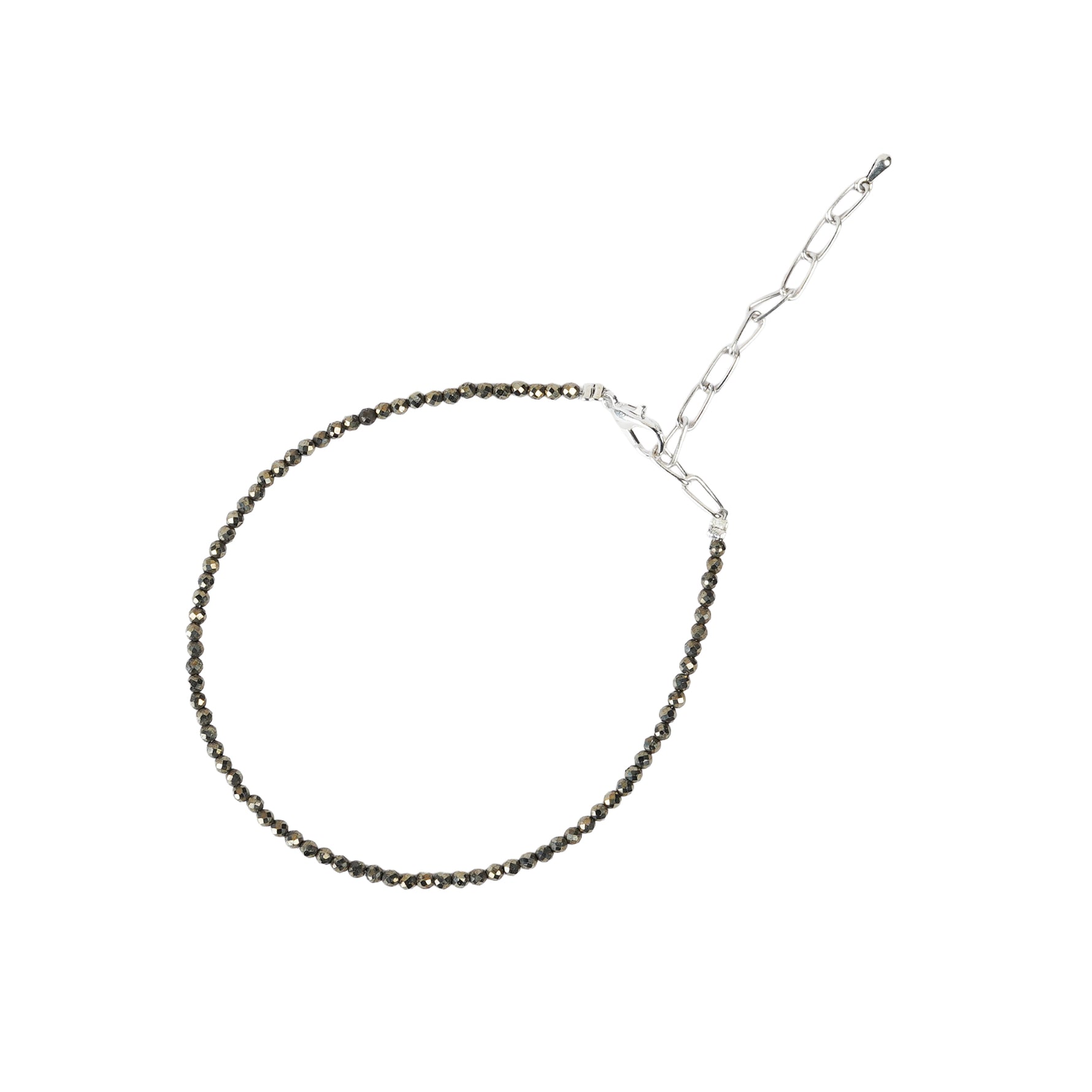 Pyrite Anklet with FREE Rose Quartz Chips Bracelet, additional view — Horocosmo
