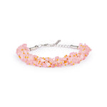 Pyrite Anklet with FREE Rose Quartz Chips Bracelet, detail view — Horocosmo