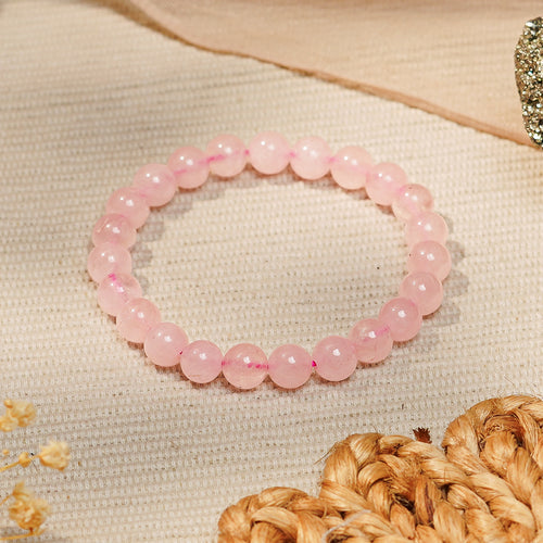 Rose Quartz Bracelet — The Stone of Unconditional Love (Certified & Energised)