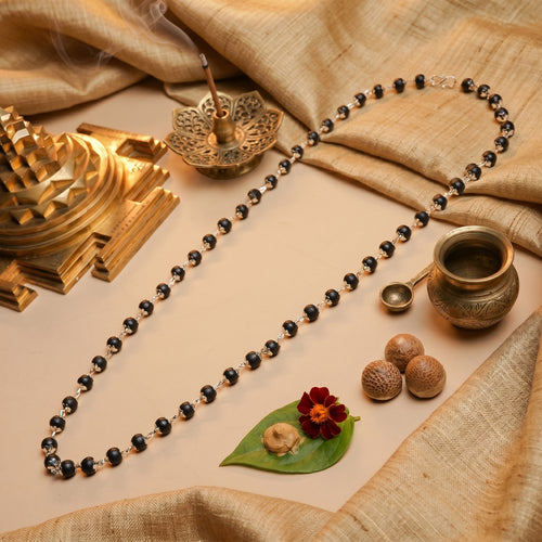Silver Capped Karungali Malai (Govt. Certified) (Protection from Negativity, Certified)