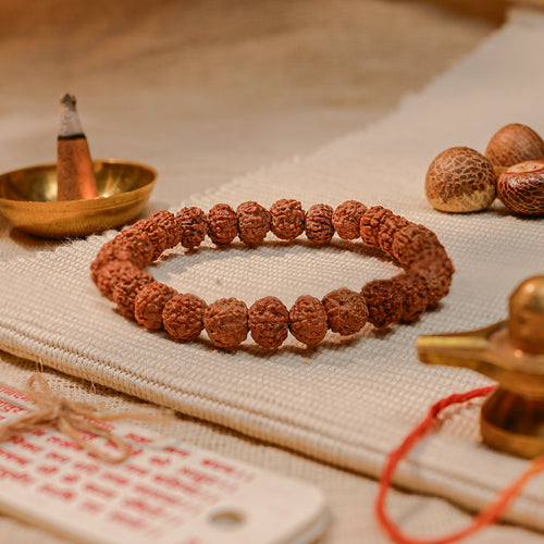 7 Mukhi Rudraksha Bracelet – Wealth & Sade Sati Relief (Mahalakshmi) (Certified)