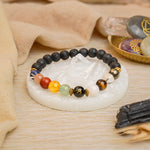 Navgrah Shanti Bracelet with Raw Selenite Plate, alternate view — Horocosmo