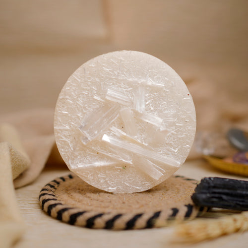 Raw Moroccan Selenite Plate – Cleansing & Charging (Certified & Energised)