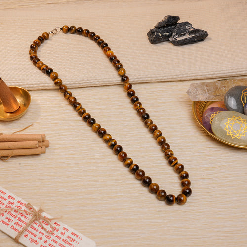 Tiger Eye Mala – Courage, Discipline & Focus (Certified & Energised)