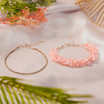 Pyrite Anklet with FREE Rose Quartz Chips Bracelet, alternate view — Horocosmo