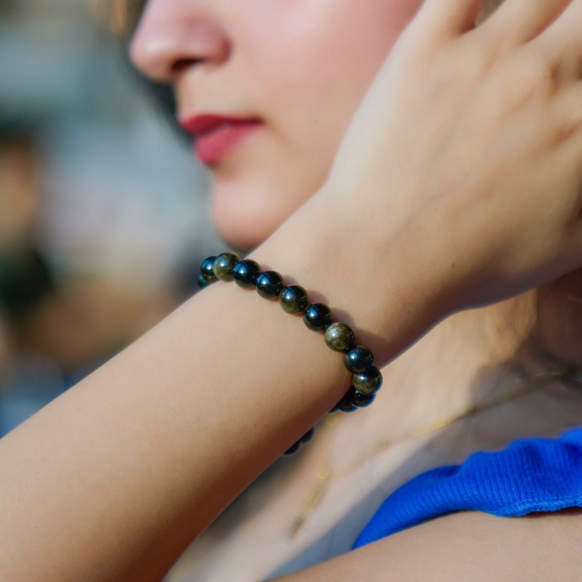 Golden Obsidian Bracelet, detail view — Horocosmo