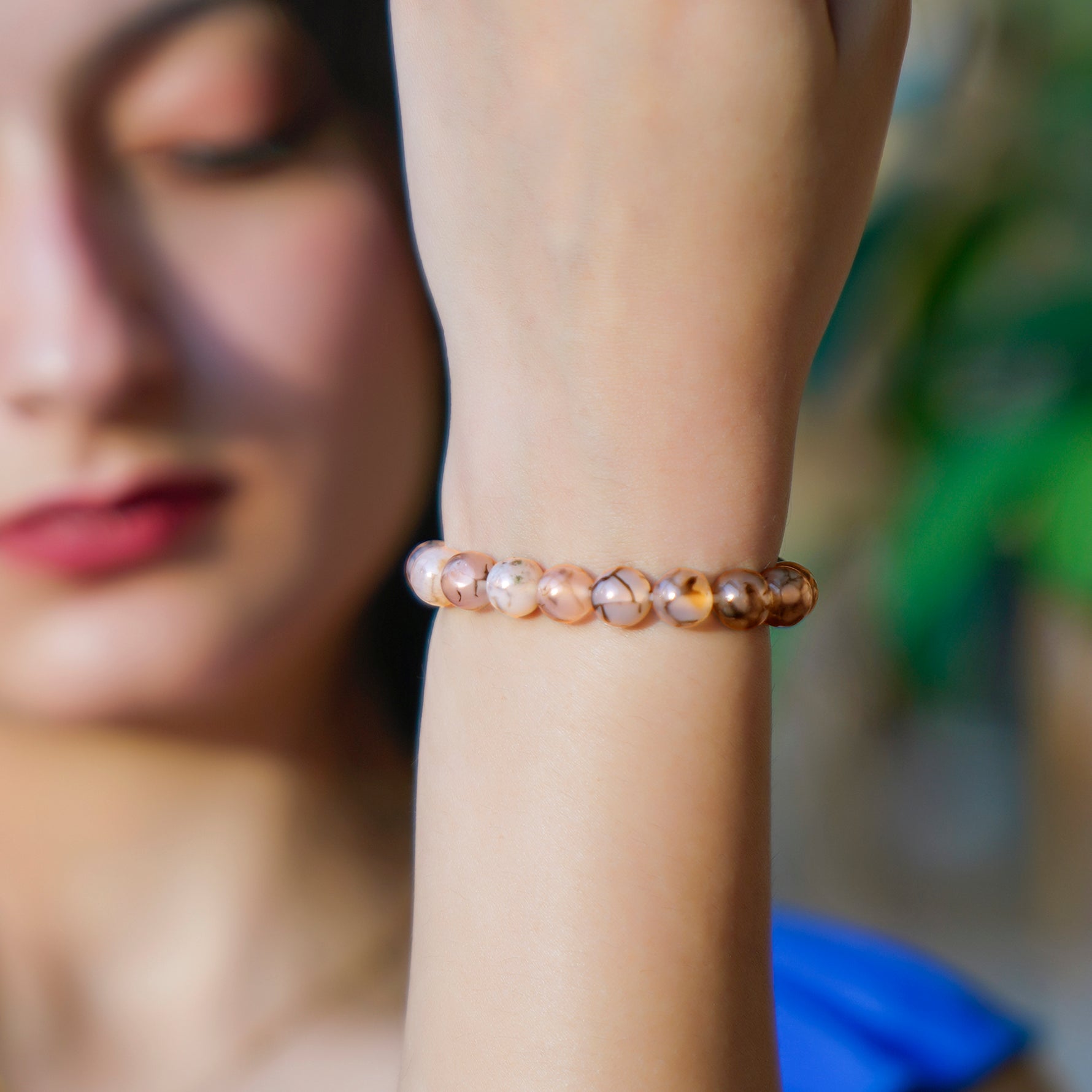 Dragon Vein Agate Bracelet, detail view — Horocosmo