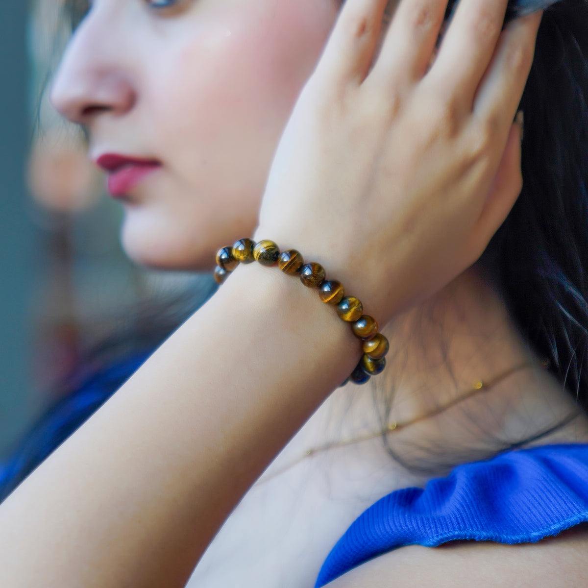 Tiger Eye Bracelet, detail view — Horocosmo