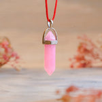 Love Attraction Rose Quartz Pencil Pendant, alternate view — Horocosmo