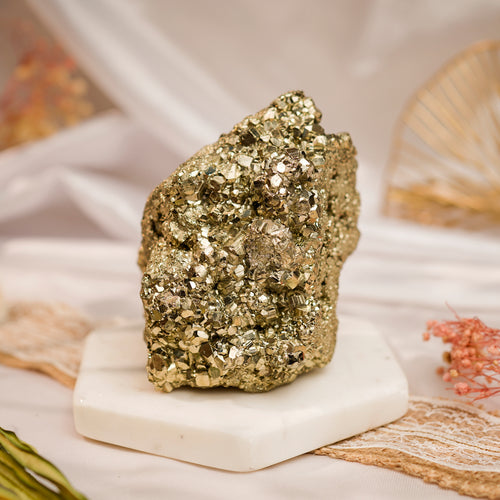 Raw Pyrite Stone – Money Magnet Chunk for Cash Box & Desk (Certified)