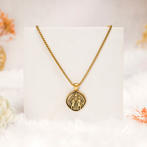 Gemini Pendant with Gold Finish