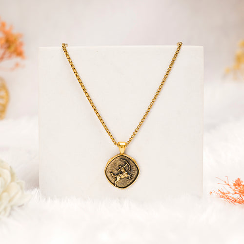 Sagittarius Pendant with Gold Finish