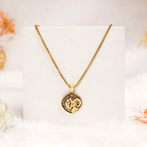 Aries Pendant with Gold Finish