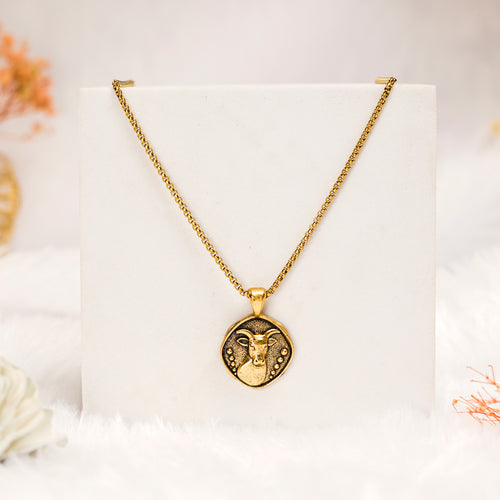 Capricorn Pendant with Gold Finish