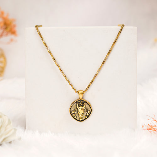 Taurus Pendant with Gold Finish