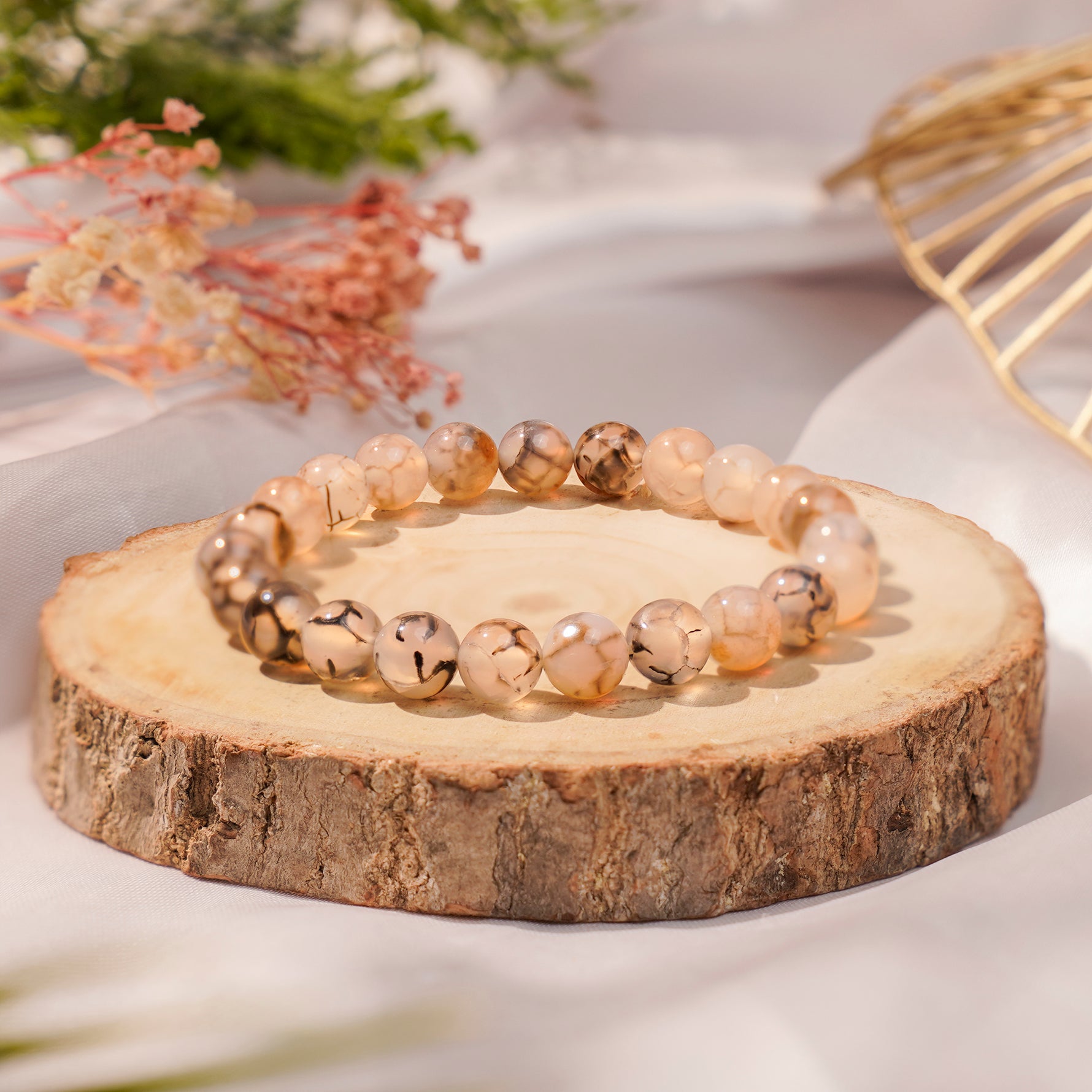 Dragon Vein Agate Bracelet, alternate view — Horocosmo