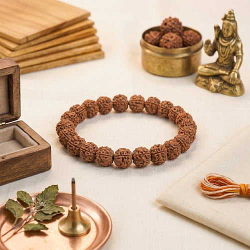 Kashi Siddh 7 Mukhi Rudraksha Bracelet – Wealth & Sade Sati Relief (Mahalakshmi) (Certified)