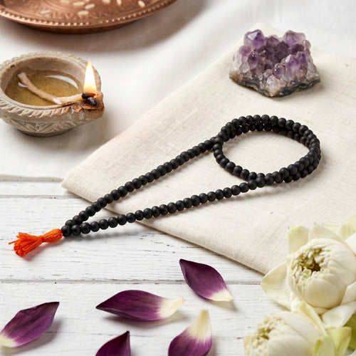 Karungali Malai 8mm 108+1 Authentic Ebony Wood Beads (Govt. Certified) (Protection from Negativity, Certified)