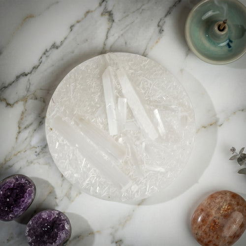 Selenite Crystal Recharging Plate – Cleansing & Charging (Certified & Energised)