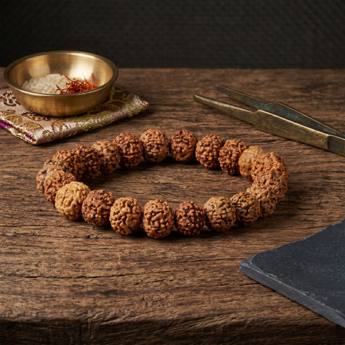 7 Mukhi Rudraksha Bracelet – Wealth & Sade Sati Relief (Mahalakshmi) (Certified)