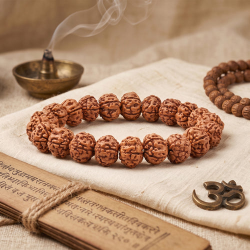 5 Mukhi Rudraksha Bracelet – Peace, Health & Calm (Shiva) (Certified)