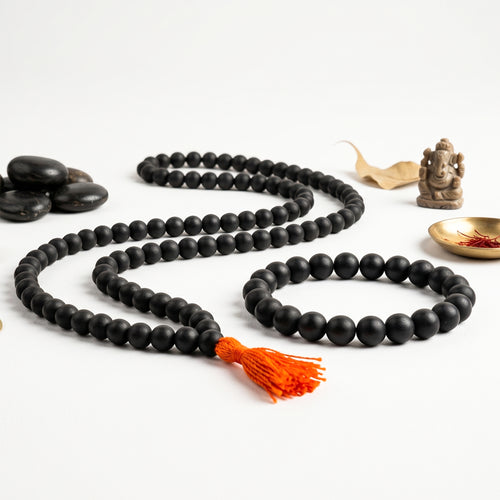 Karungali Malai (8mm) with 8mm Karungali Bracelet (Govt. Certified) (Protection from Negativity, Certified)