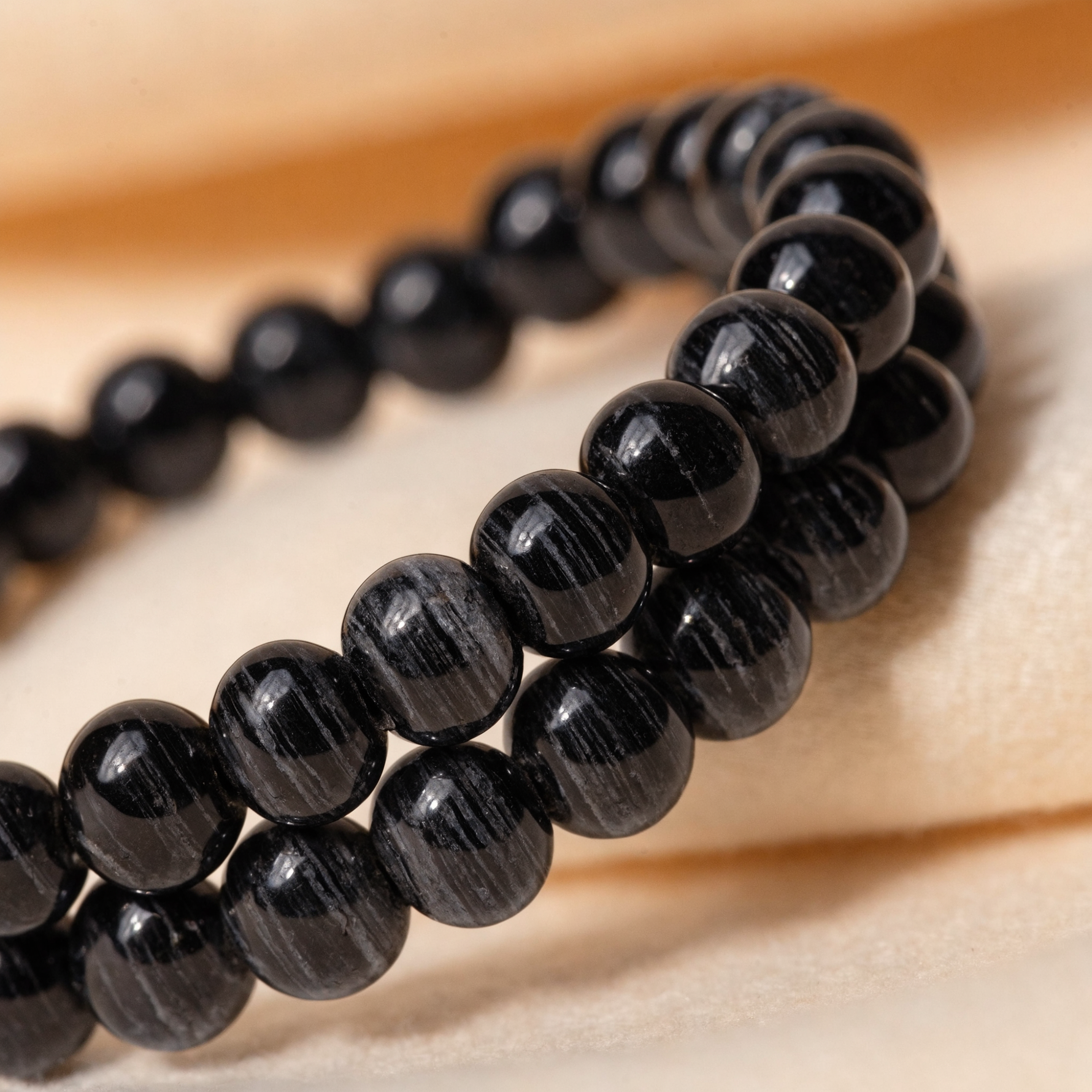 Black Tourmaline Gemstone Bracelet detail