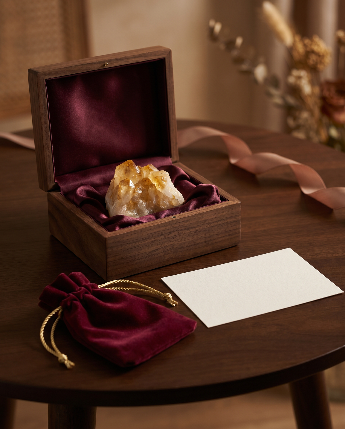 Citrine Cluster in a premium gift box, festive gifting – Horocosmo