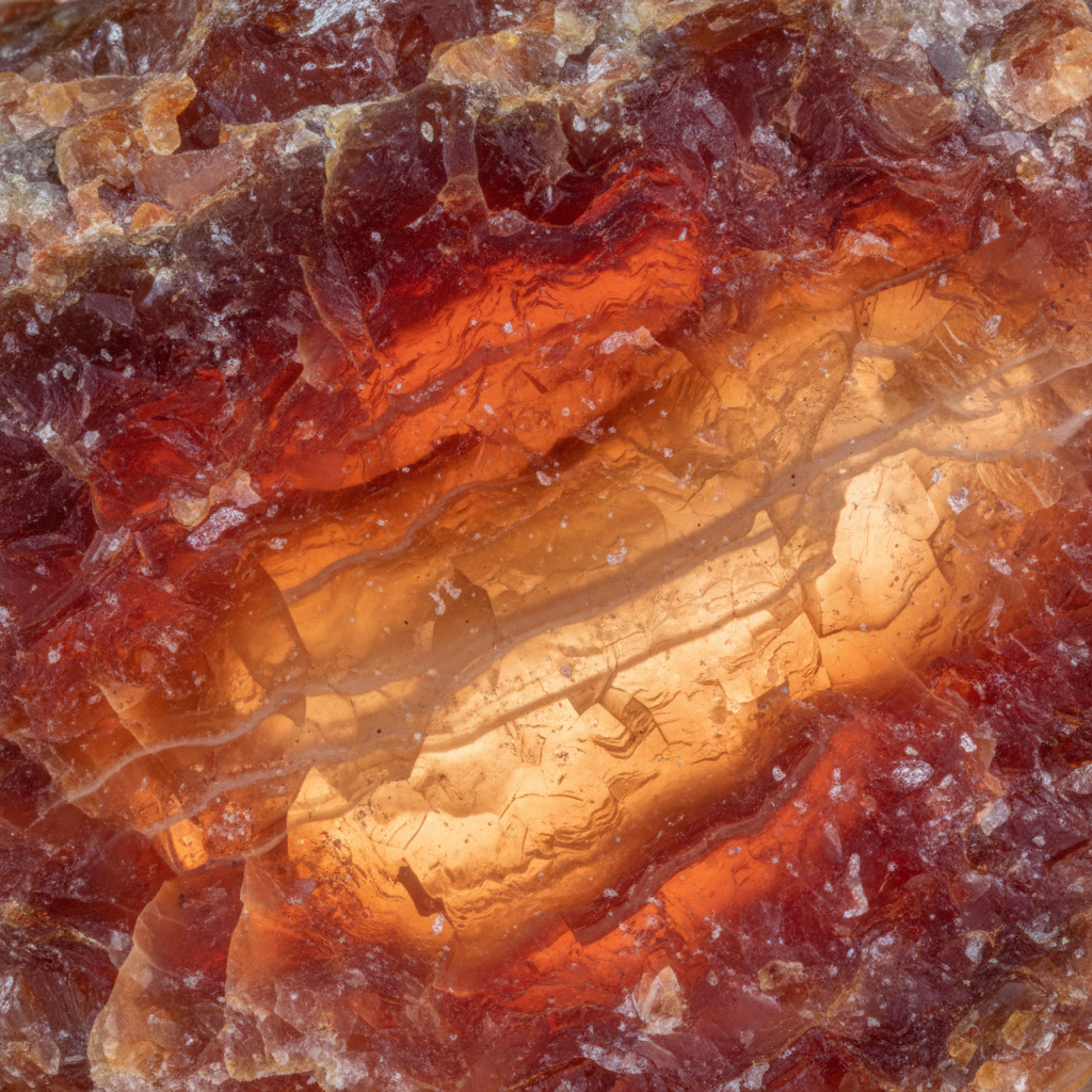 Macro texture of natural orange Carnelian crystal – Horocosmo