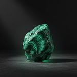 Natural Malachite crystal with green glow on dark background – Horocosmo