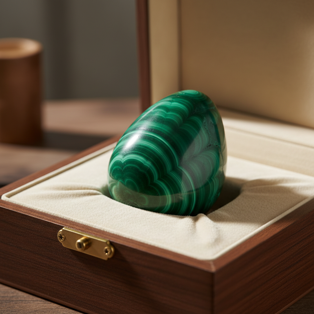 Natural Malachite crystal in a premium gift box – Horocosmo