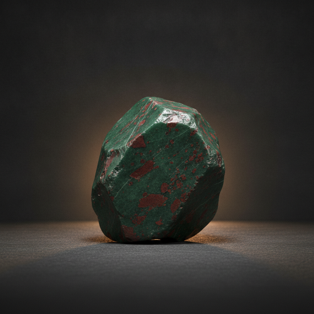 Natural Bloodstone crystal with dramatic glow on dark background – Horocosmo
