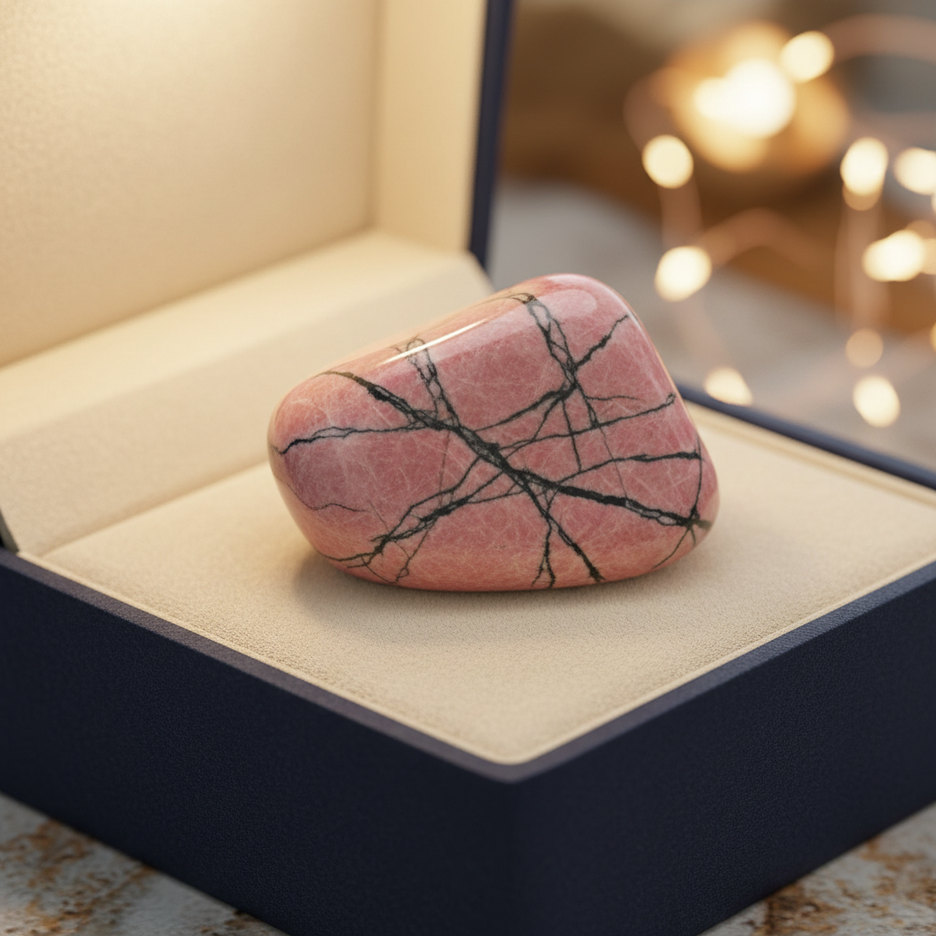 Natural Rhodonite stone in a premium gift box – Horocosmo