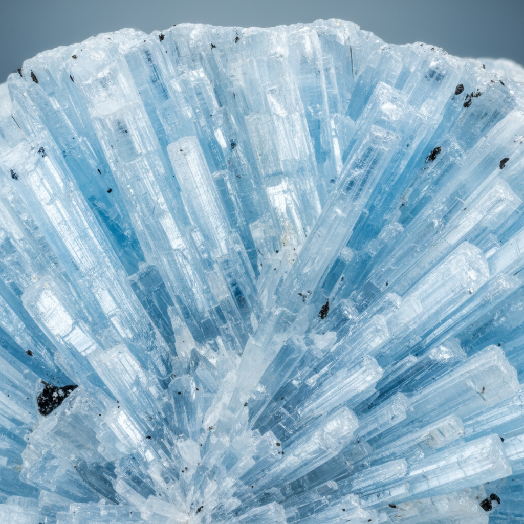 Macro texture of natural Blue Kyanite showing striated blue blades – Horocosmo