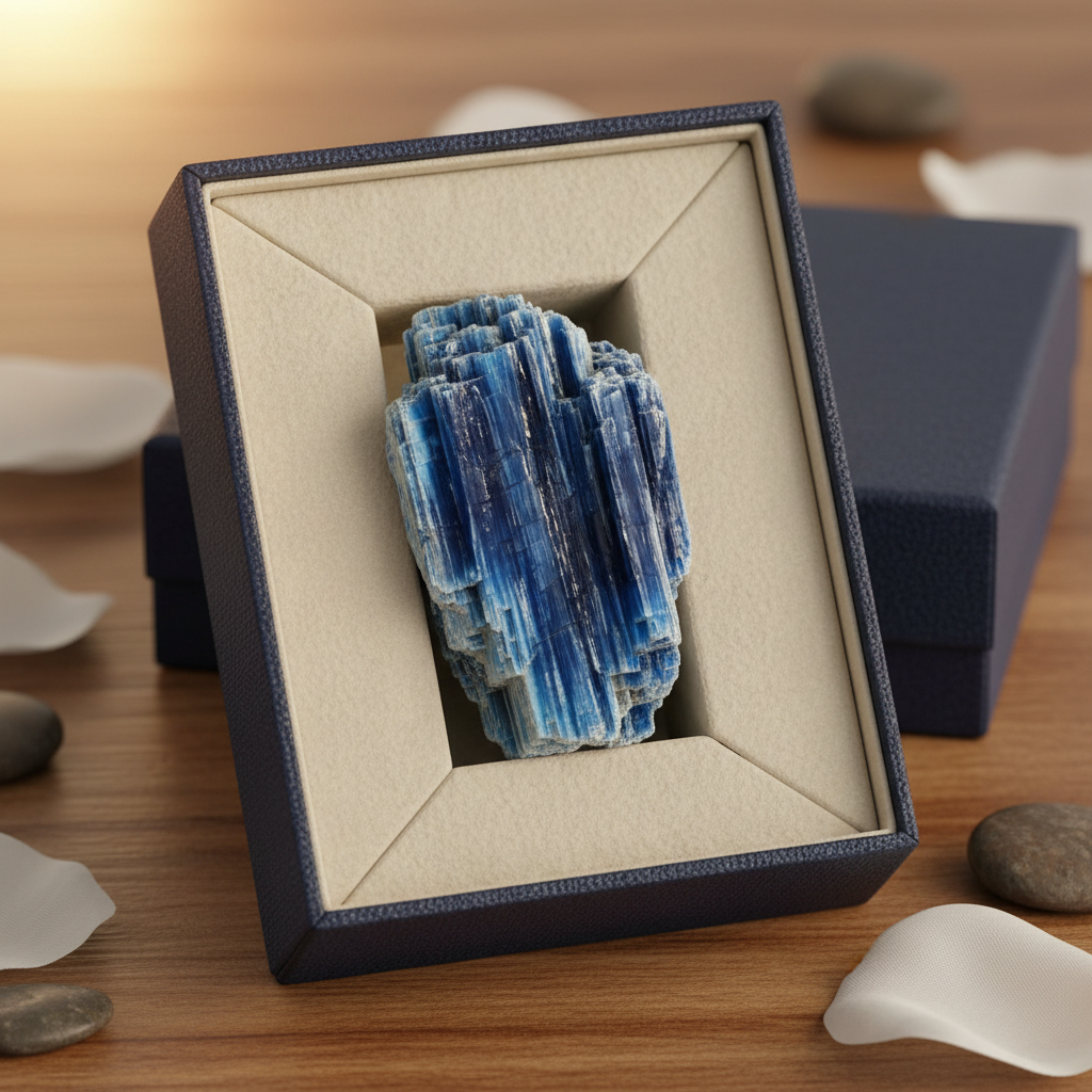 Natural Blue Kyanite crystal in a premium gift box – Horocosmo