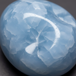 Macro texture of natural Blue Chalcedony showing soft blue translucency – Horocosmo