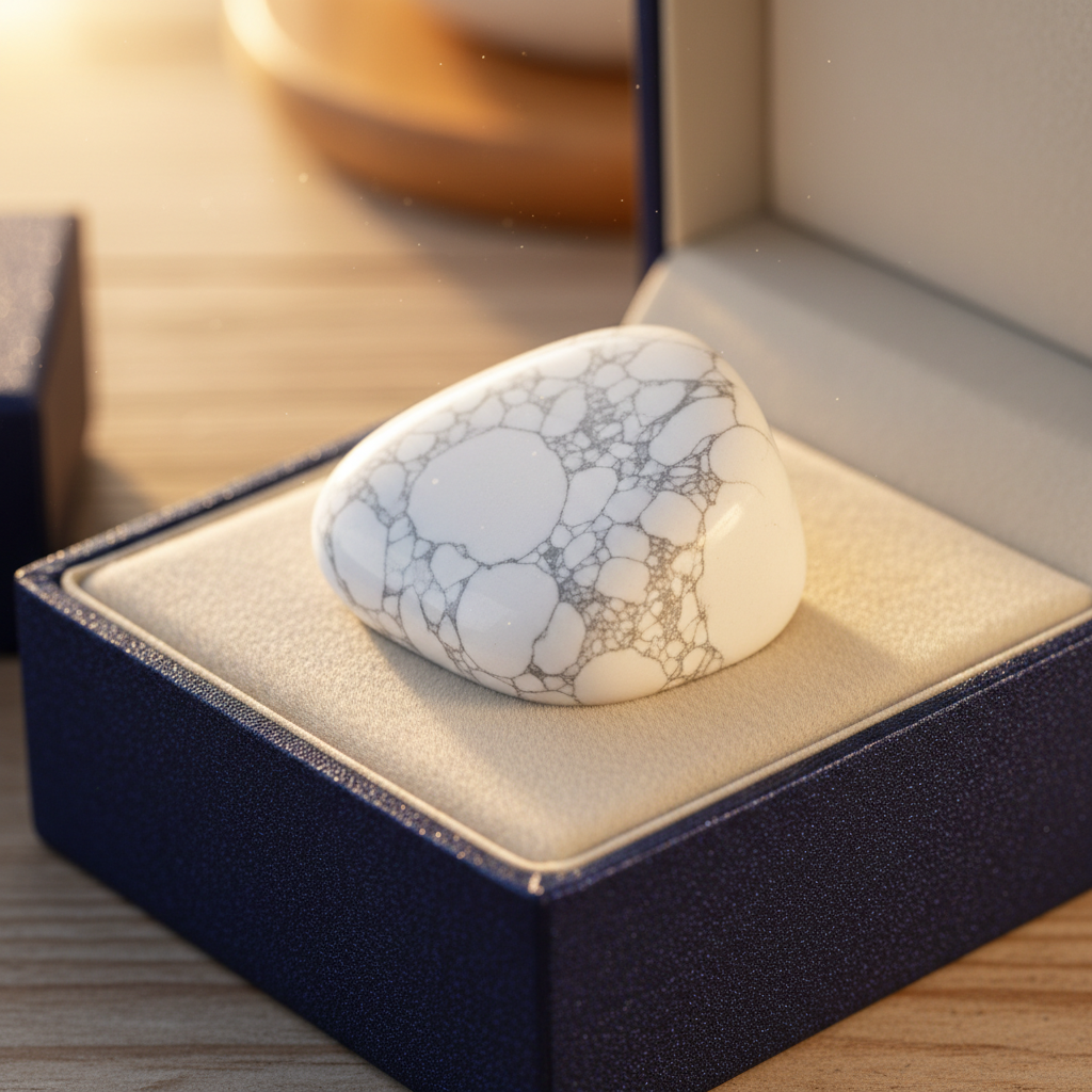 Natural white Howlite stone in a premium gift box – Horocosmo