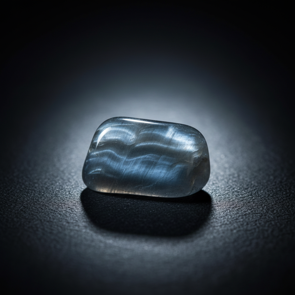 Natural Hawk's Eye stone with silky shimmer on dark background – Horocosmo