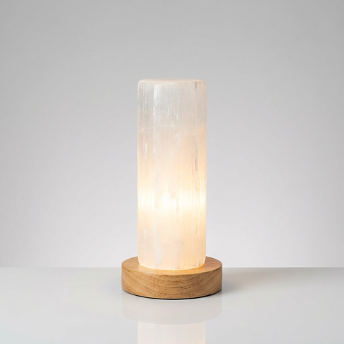 Selenite Lamp & Charging Station (Energised) – Aura Cleansing Nightlight