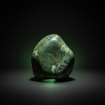 Natural Serpentine green stone with glow on dark background – Horocosmo