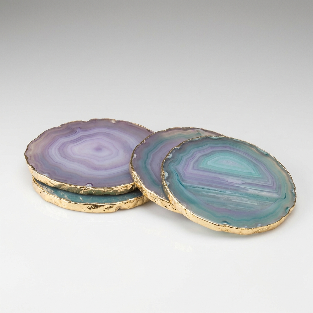 Agate Slice Coaster Set