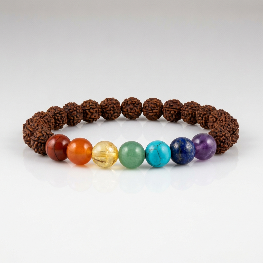 Rudraksha and Gemstone Chakra Combo