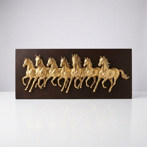 Vastu Wall Art – 7 Horses, Ganesha & Shubh-Labh Decor