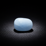 Natural Angelite pale blue stone with glow on dark background – Horocosmo
