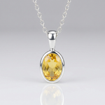 Natural Yellow Sapphire Pukhraj Silver Pendant