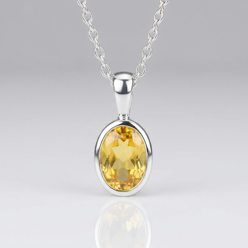 Natural Yellow Sapphire (Pukhraj) Silver Pendant – Jupiter (Guru) Remedy | Lab-Certified & Energised