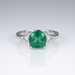 Natural Emerald Panna Silver Ring