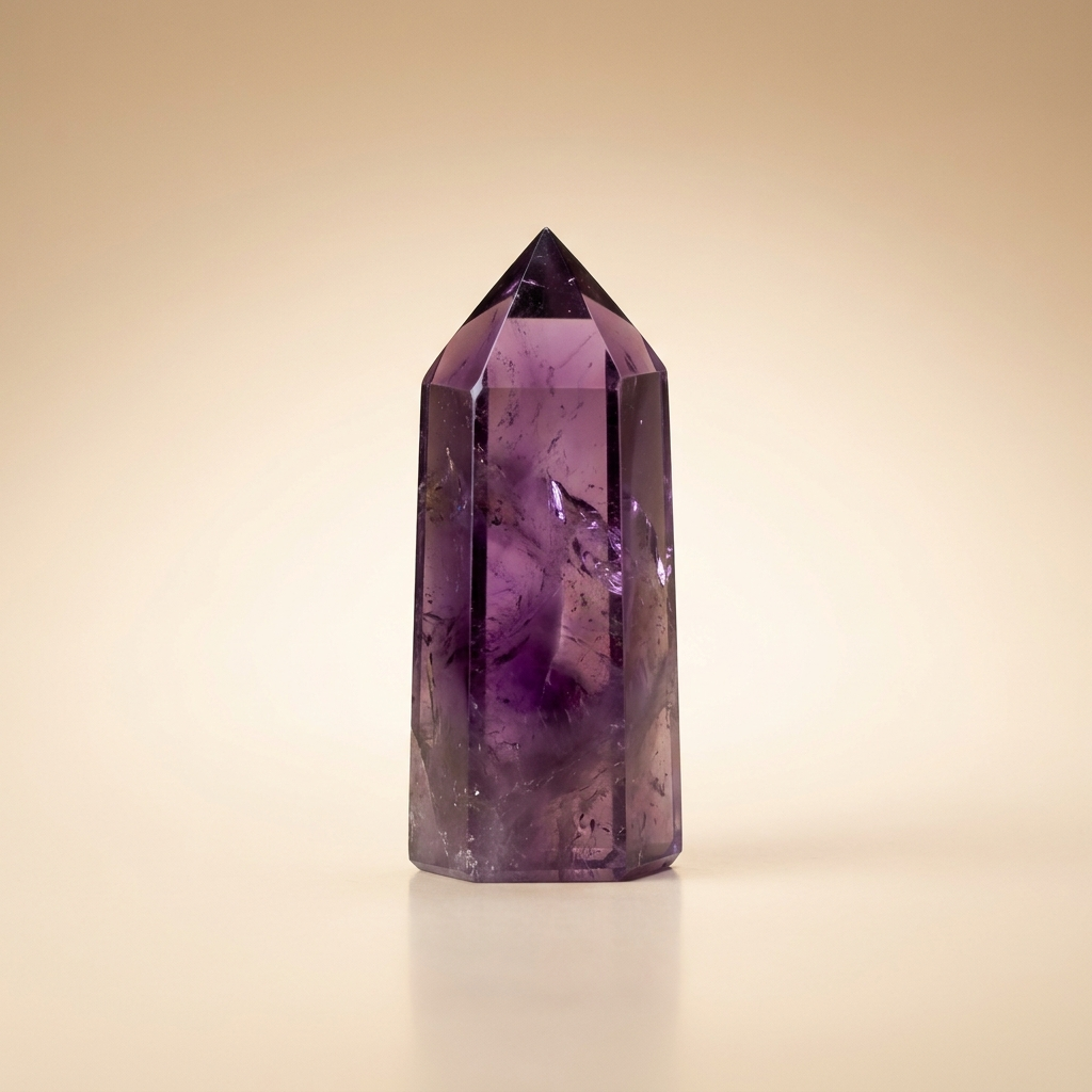 Natural Amethyst crystal tower – representative image; each natural stone varies slightly in pattern and shade